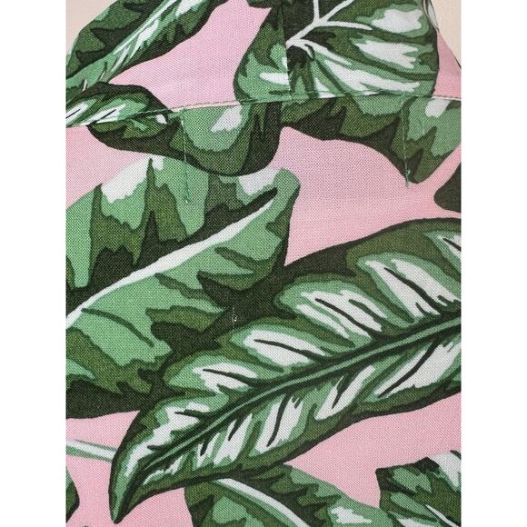 Kenny Flowers Beverly Hills Kimono Coverup Size S Leaf Print Green Pink Tie Swim - Picture 12 of 12